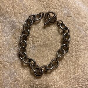 Judith Ripka Sterling Silver 925 Toggle Link Bracelet 42g